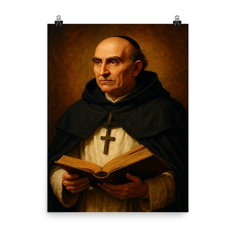 Bartolomé de las Casas poster on a plain backdrop in size 8