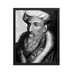 Bartolomeo Eustachi framed print on a plain backdrop in size 16"x20".