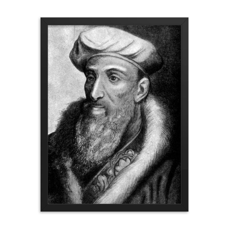 Bartolomeo Eustachi framed print on a plain backdrop in size 18