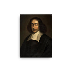 Baruch Spinoza canvas print on a plain backdrop in size 12"x16".