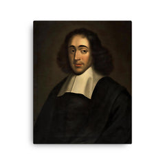 Baruch Spinoza canvas print on a plain backdrop in size 16"x20".