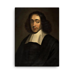 Baruch Spinoza canvas print on a plain backdrop in size 18"x24".