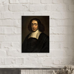 Baruch Spinoza metal print mockup