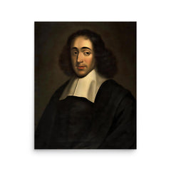 Baruch Spinoza poster on a plain backdrop in size 16"x20".