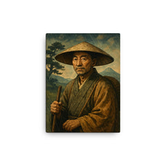 Basho canvas print on a plain backdrop in size 12"x16".