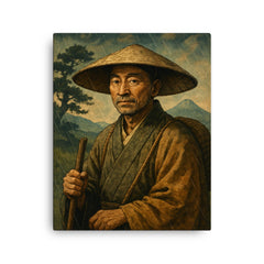 Basho canvas print on a plain backdrop in size 16"x20".