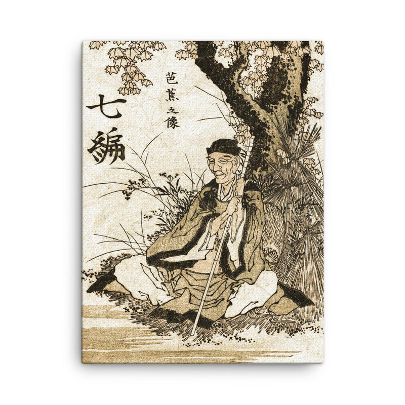 Basho canvas print on a plain backdrop in size 18