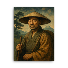 Basho canvas print on a plain backdrop in size 18"x24".