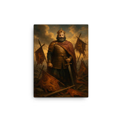 Basil II among broken Bulgarian standards canvas print on a plain backdrop in size 12"x16".