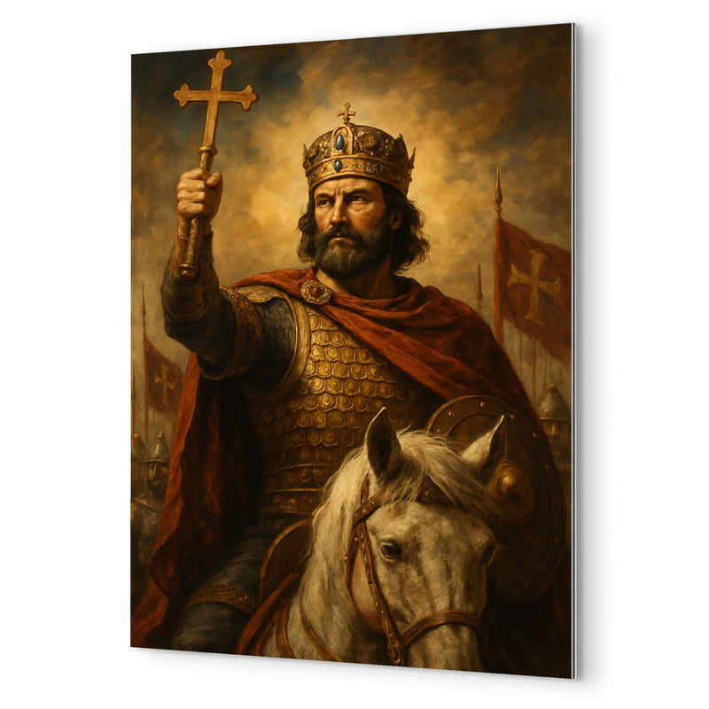 Basil II the Bulgar Slayer triumph portrait metal print mockup