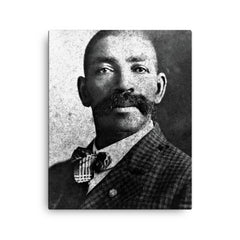 Bass Reeves canvas print on a plain backdrop in size 16"x20".