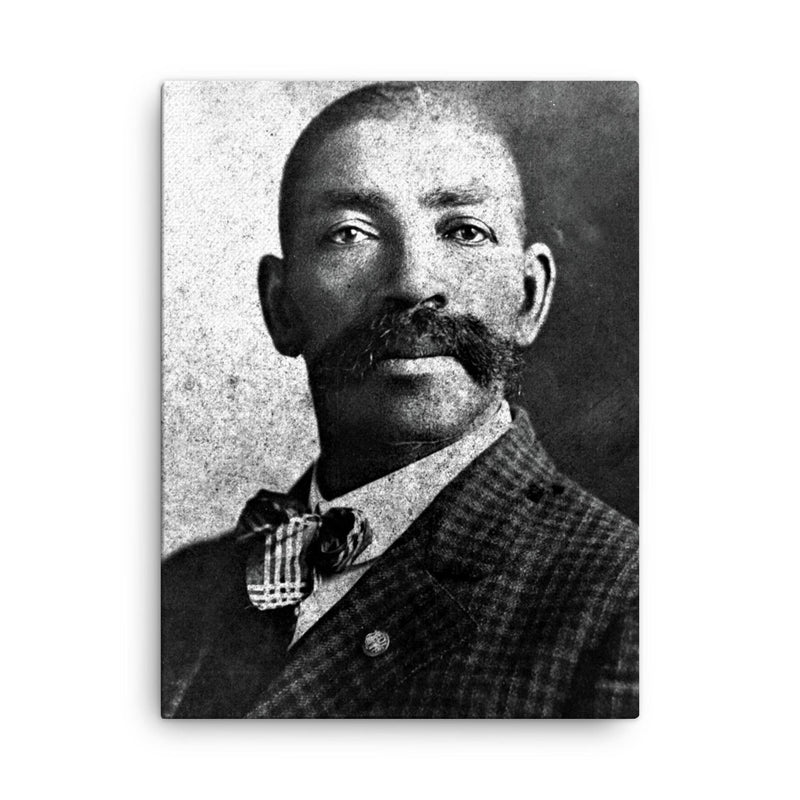 Bass Reeves canvas print on a plain backdrop in size 18