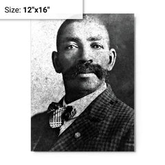 Bass Reeves metal print on a plain backdrop in size 12"x16".