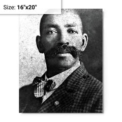 Bass Reeves metal print on a plain backdrop in size 16"x20".