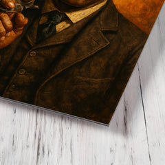 Bass Reeves revolver and lawman stare metal print mockup