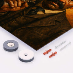 Bass Reeves revolver and lawman stare metal print mockup