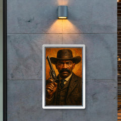 Bass Reeves revolver and lawman stare poster 2