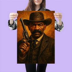 Bass Reeves revolver and lawman stare poster 3