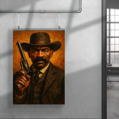 Bass Reeves revolver and lawman stare poster 4