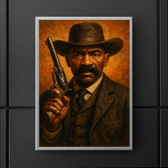 Bass Reeves revolver and lawman stare poster 5