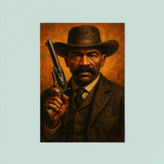 Bass Reeves revolver and lawman stare poster 8
