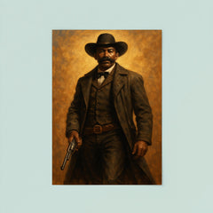 Bass Reeves with long coat and revolver poster 8