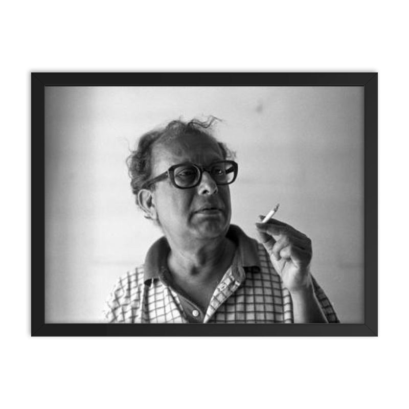 Basudeb Dasgupta framed print on a plain backdrop in size 18