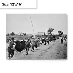 Bataan Death March metal print on a plain backdrop in size 12"x16".
