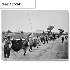 Bataan Death March metal print on a plain backdrop in size 18"x24".