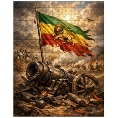 Battle of Adwa Ethiopian standard over shattered cannon jigsaw puzzle