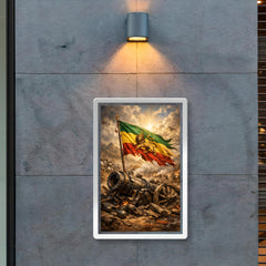 Battle of Adwa Ethiopian standard over shattered cannon poster 2