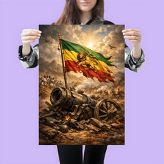 Battle of Adwa Ethiopian standard over shattered cannon poster 3