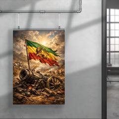 Battle of Adwa Ethiopian standard over shattered cannon poster 4