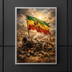 Battle of Adwa Ethiopian standard over shattered cannon poster 5