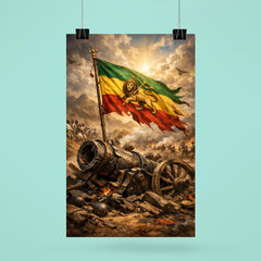 Battle of Adwa Ethiopian standard over shattered cannon poster 6