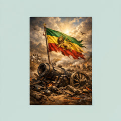 Battle of Adwa Ethiopian standard over shattered cannon poster 8