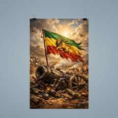 Battle of Adwa Ethiopian standard over shattered cannon poster 9