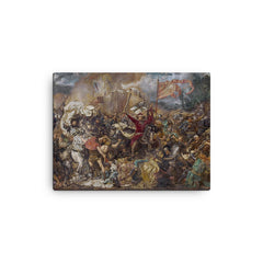 Battle of Grunwald by Jan Matejko, 1878 canvas print on a plain backdrop in size 12"x16".