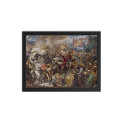 Battle of Grunwald by Jan Matejko, 1878 framed print on a plain backdrop in size 12"x16".