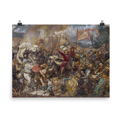 Battle of Grunwald by Jan Matejko, 1878 poster on a plain backdrop in size 8"x10".