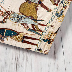 Battle of Hastings, The Death of Harold II (Bayeux Tapestry) metal print mockup