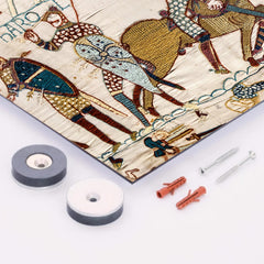 Battle of Hastings, The Death of Harold II (Bayeux Tapestry) metal print mockup
