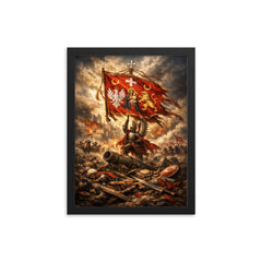 Battle of Vienna standard over broken siege lines framed print on a plain backdrop in size 12"x16".
