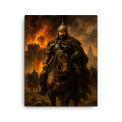 Batu Khan before the smoking gates of Ryazan canvas print on a plain backdrop in size 16"x20".