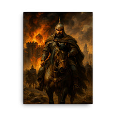 Batu Khan before the smoking gates of Ryazan canvas print on a plain backdrop in size 18"x24".