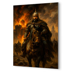 Batu Khan before the smoking gates of Ryazan metal print mockup