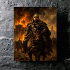 Batu Khan before the smoking gates of Ryazan metal print mockup