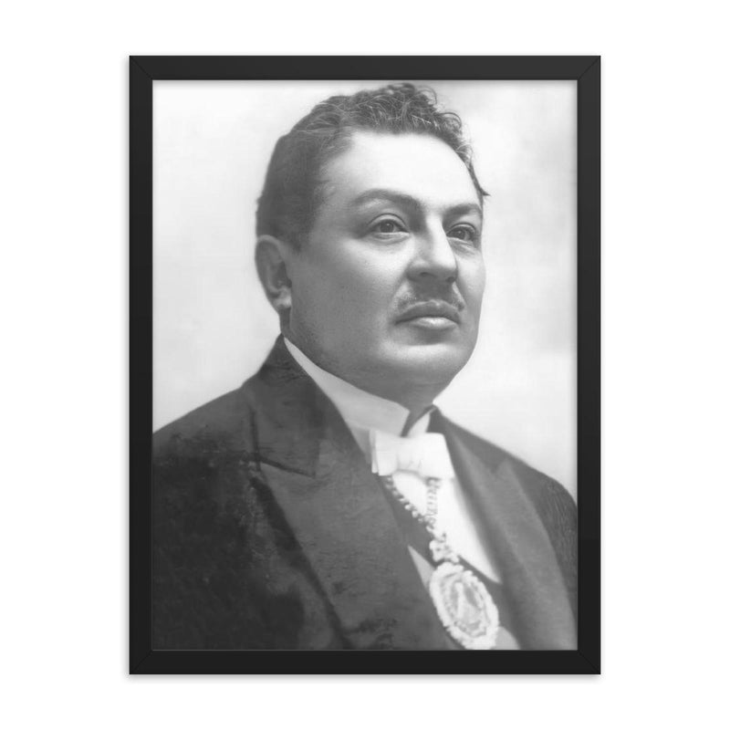 Bautista Saavedra framed print on a plain backdrop in size 18