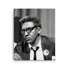 Bayard Rustin canvas print on a plain backdrop in size 16"x20".