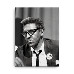Bayard Rustin canvas print on a plain backdrop in size 18"x24".
